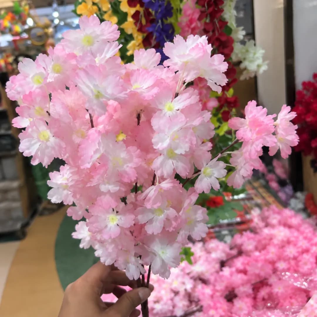 Branches de Cerisier en Fleurs Artificielles — Rose Clair