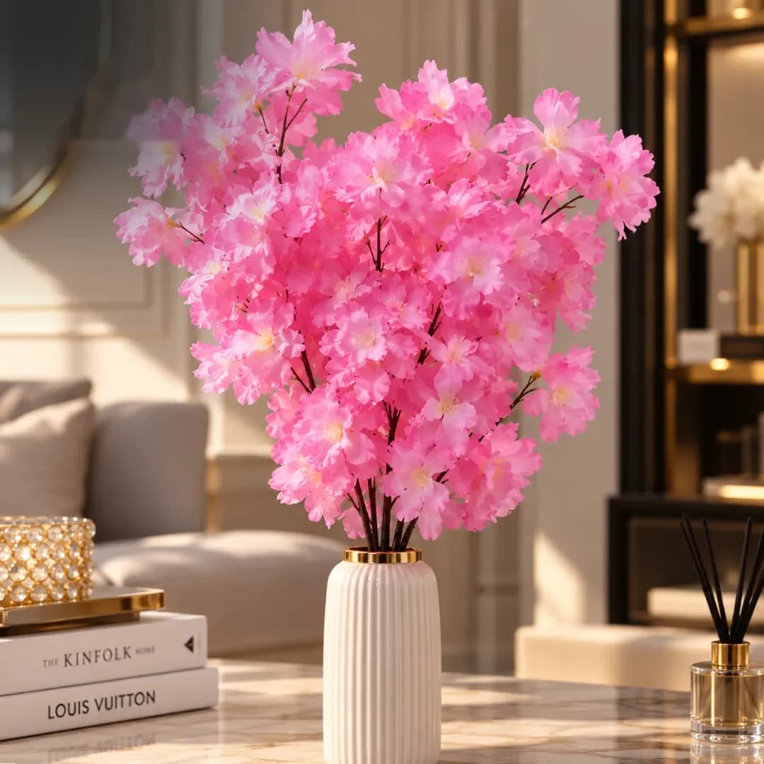 Branches de Cerisier en Fleurs Artificielles — Rose Vif
