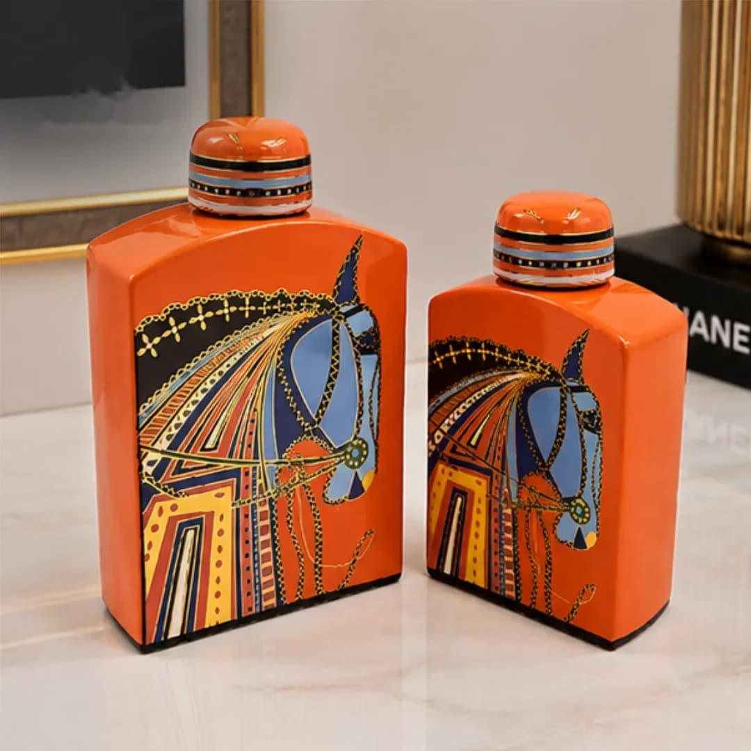 Duo Flacons Décoratifs Céramique Hermès — Design Classic — Grand — Standard