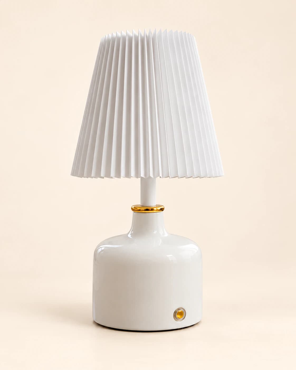 Lampe à poser sans fil à l’abat-jour plissé