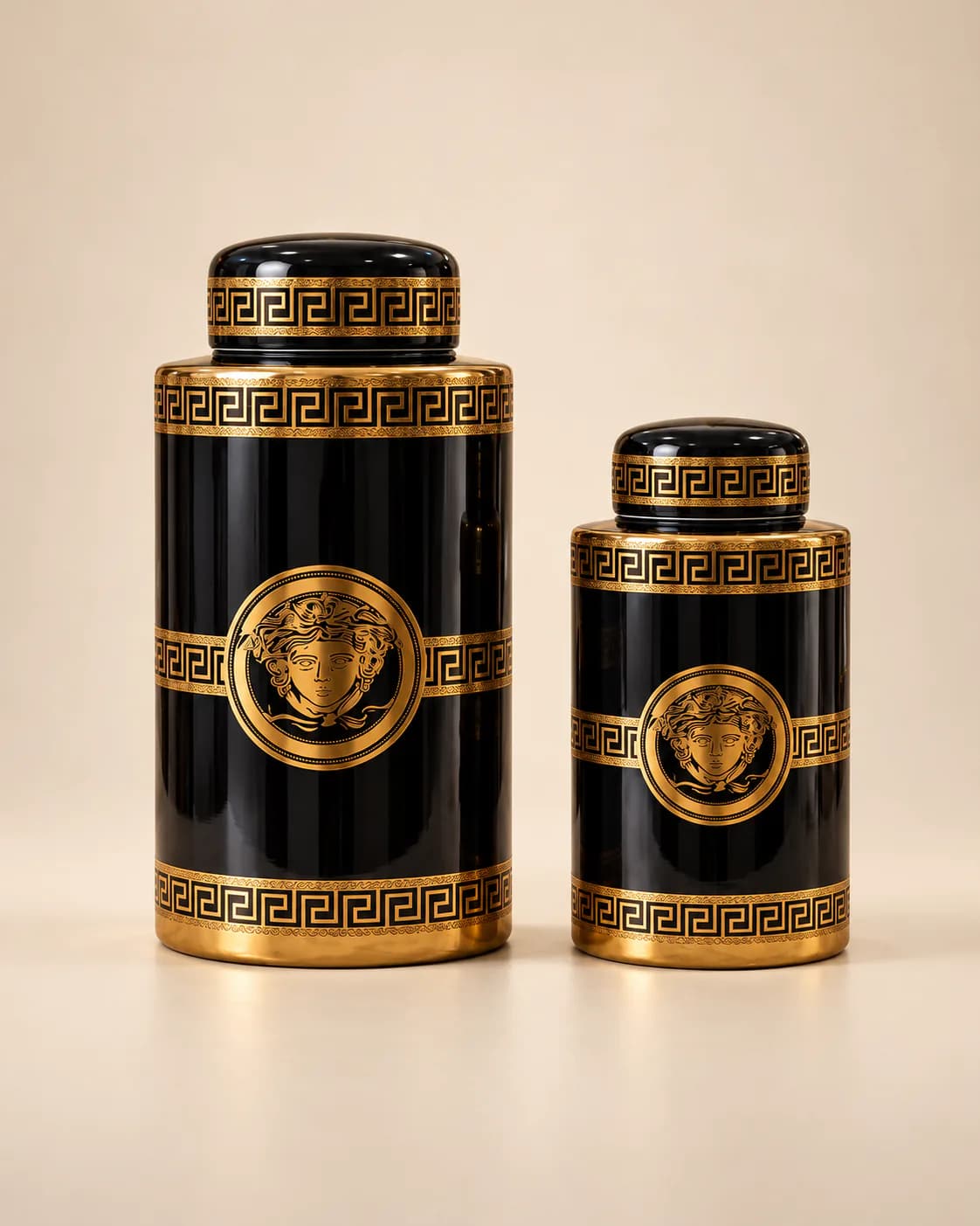 Potiche Cylindrique Versace Médusa & Or