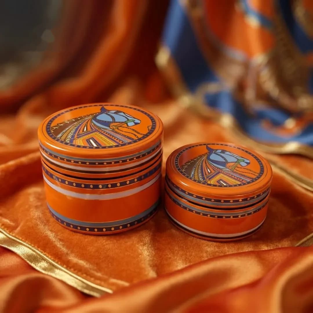 Set Boîtes Rondes Orange — Hermès — Grande