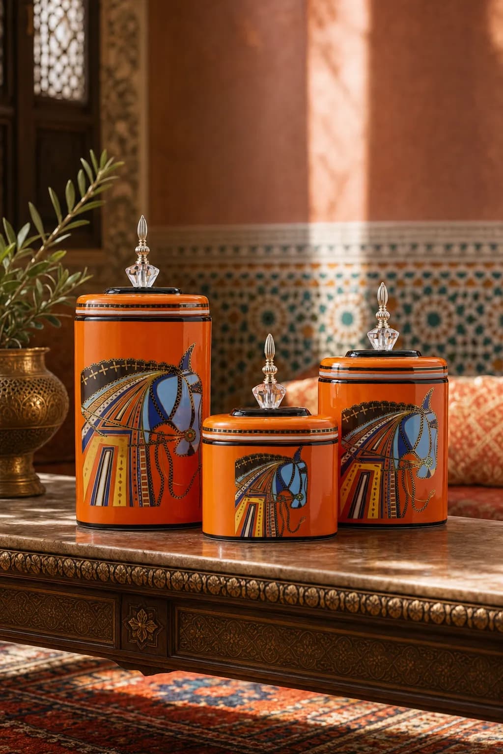 Trio Pots à Couvercle Cristal — Hermès — Le Pack Complet — Or