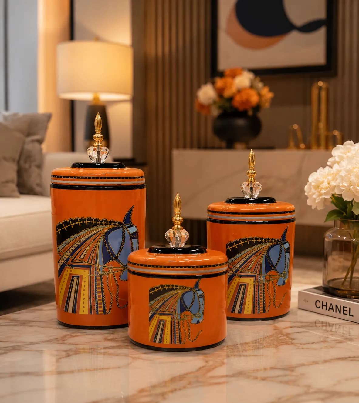Trio Pots à Couvercle Cristal — Hermès — Le Pack Complet — Or