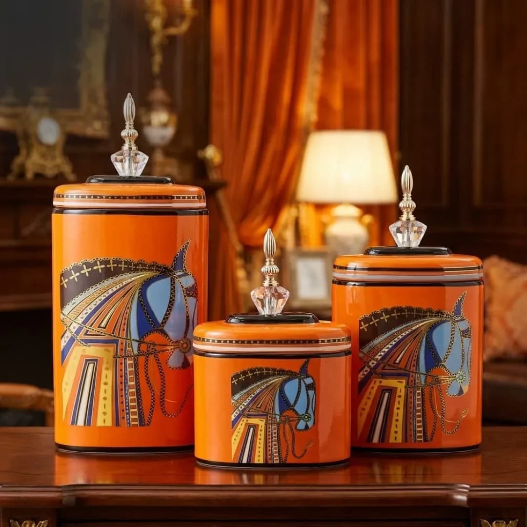 Trio Pots à Couvercle Cristal — Hermès — Le Pack Complet — Or