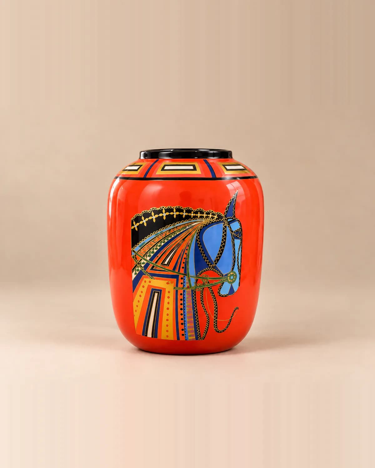 Vase Hermès Tête de Cheval Céramique Orange